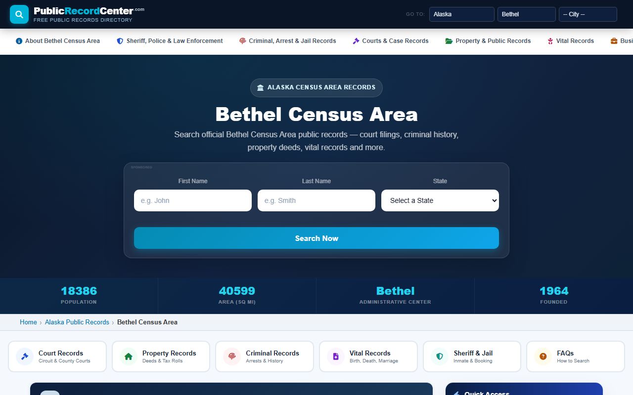 Bethel Census Area dissolution of marriage public records search