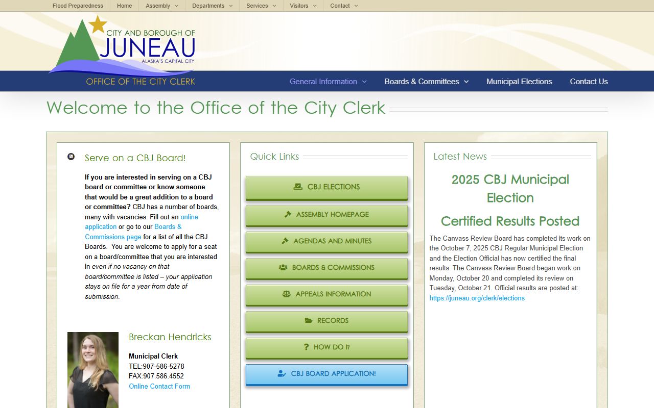 Juneau City and Borough clerk's office dissolution of marriage records