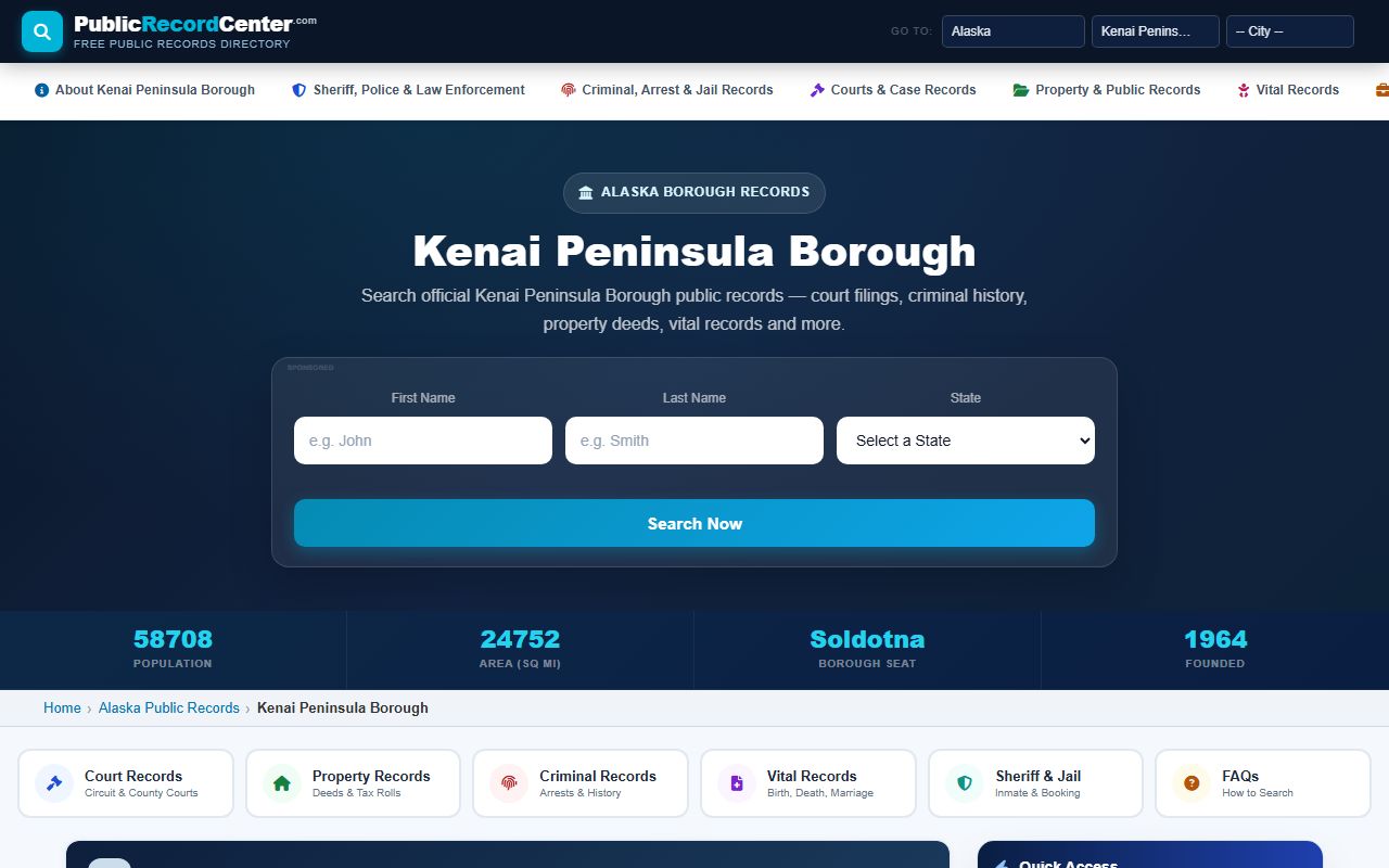 Kenai Peninsula Borough public records dissolution of marriage
