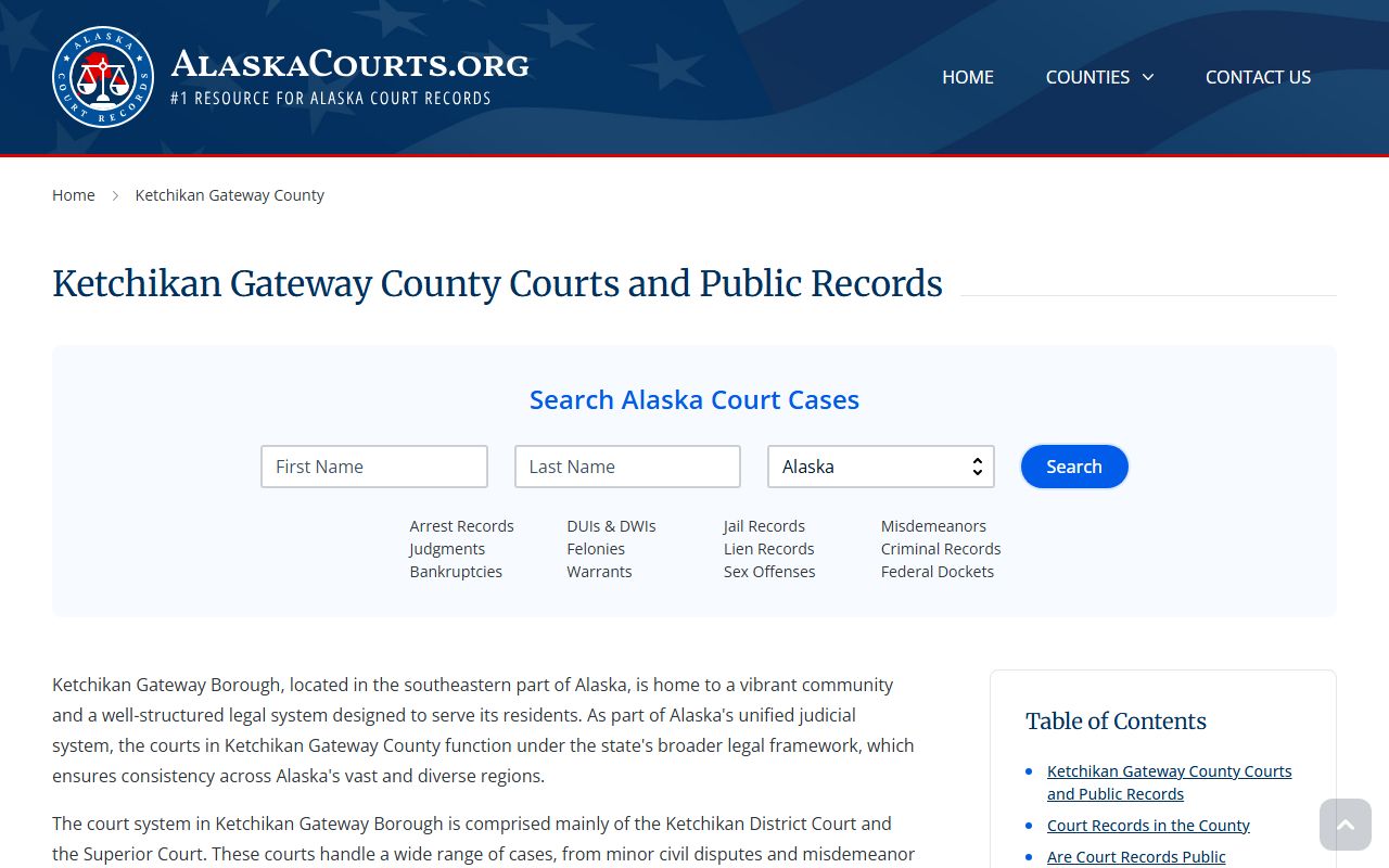 Ketchikan Gateway Borough dissolution of marriage Alaska courts