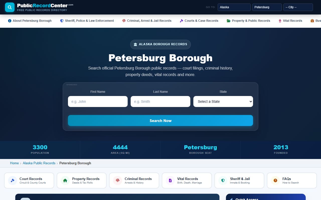 Petersburg Borough public records dissolution of marriage
