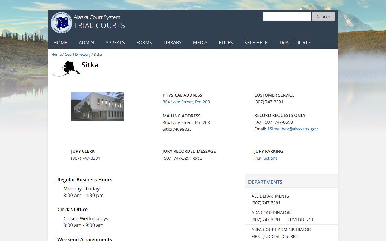 Sitka Alaska dissolution of marriage court directory