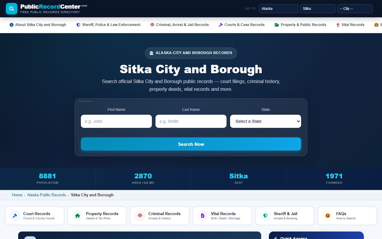 Sitka City and Borough dissolution of marriage public records