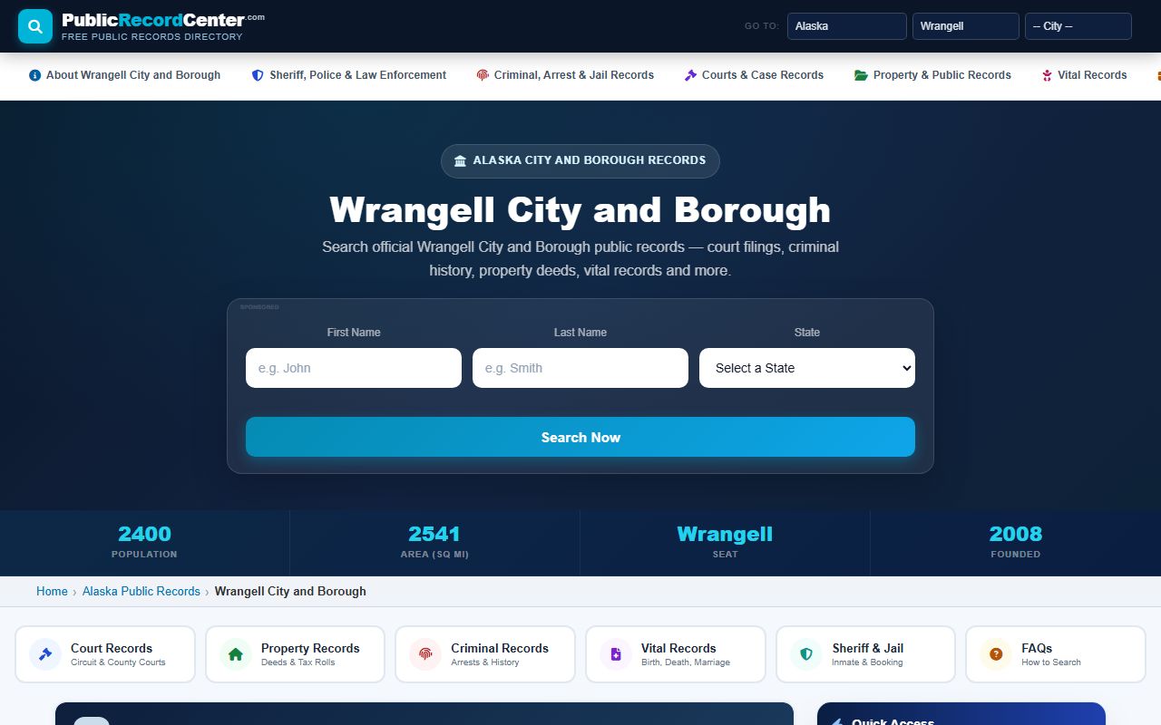 Wrangell City and Borough dissolution of marriage public records